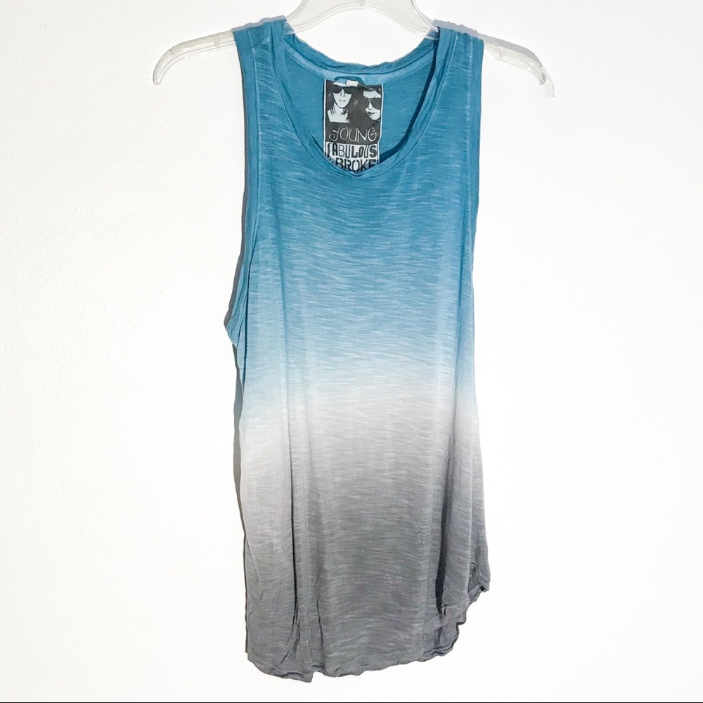 Young Fabulous & Broke Ombré Racerback Tank Large - Picture 1 of 4
